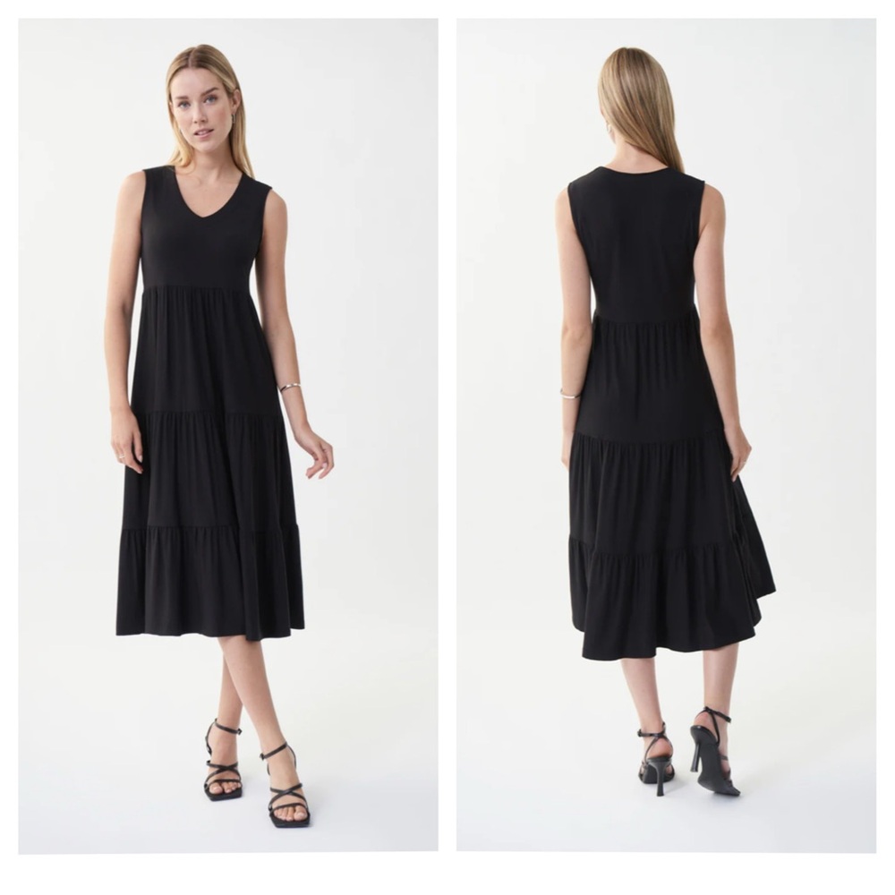Joseph Ribkoff Black Sleeveless Midi Dress